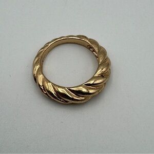 Vintage Gold Tone Rope Twist Band Ring Size 5.75